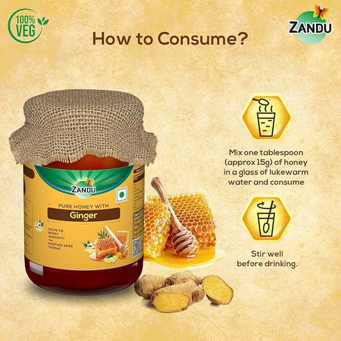 Zandu Pure Honey with Ginger